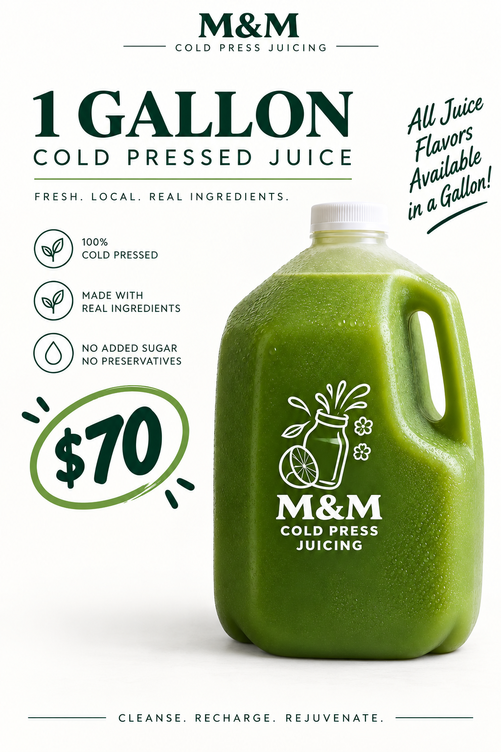 1 gallon of cold pressed juice